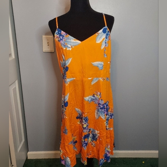 A.N.A Mini Sundress Floral Women's Spaghetti Straps Tank Dress Size Large - Picture 1 of 10